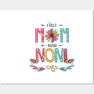 First Mom Now Noni Wildflowers Happy Mothers Day Posters and Art